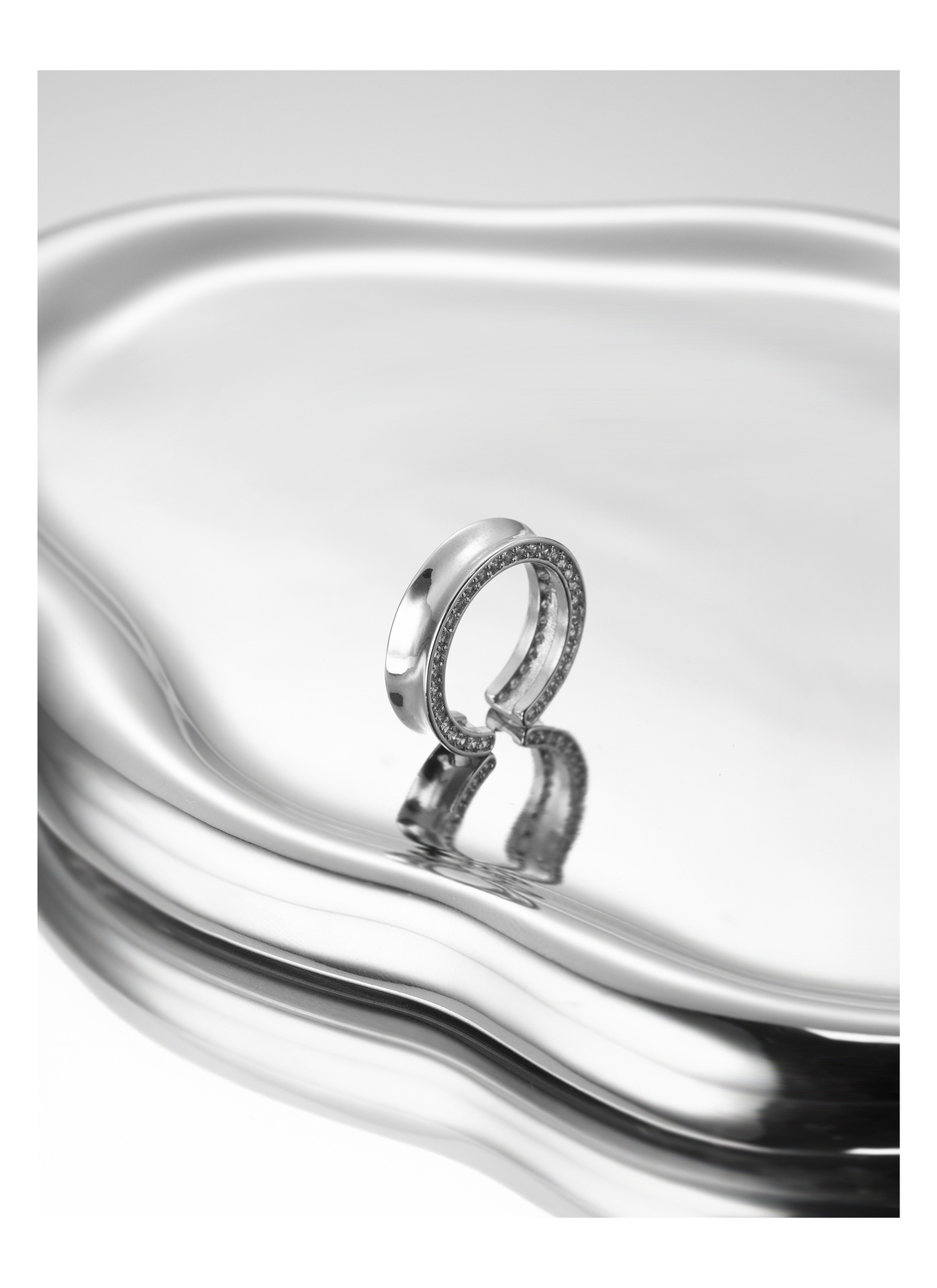 Fashion Geometric Copper Plating Zircon Open Ring