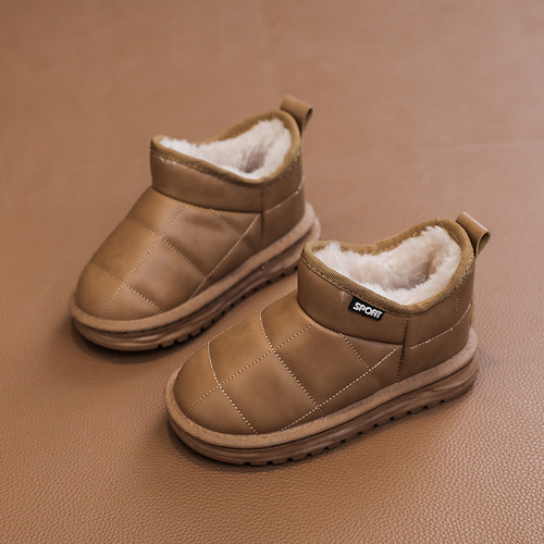 One-piece winter snow boots for children, new, thick and warm, for girls and boys, fur-lined, for babies and young children