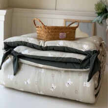 韩国大鹅双面全棉针织棉四季被可机洗纯棉春秋被加厚学生单人被