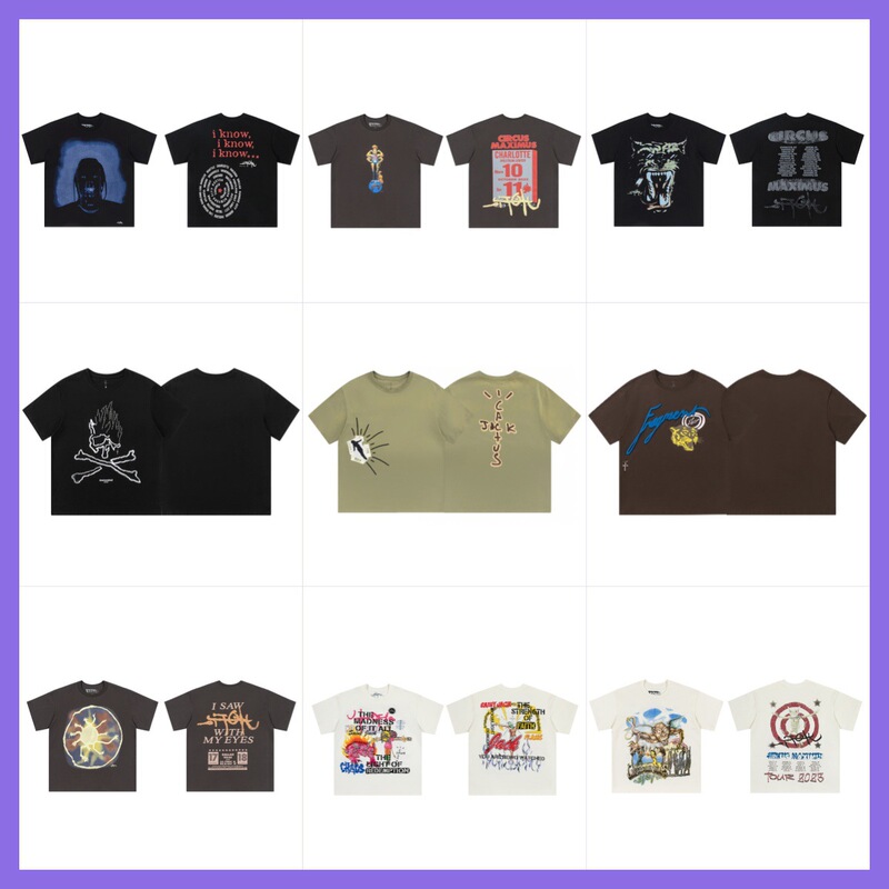 Cross-Border Travis Scott Cactus Jack Summer Foam-Printed Round-Neck Short-Sleeved European and American T-Shirt Cross-Border Travis Scott Cactus Jack Summer Foam-Printed Round-Neck Short-Sleeved European and American T-Shirt
