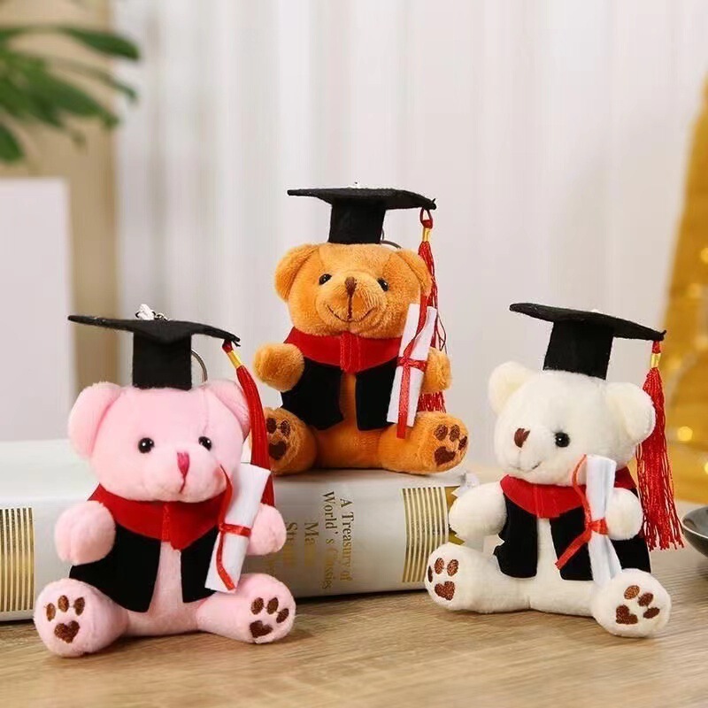 New Little Doctor Bear Doll Keychain Pendant Creative Personality Toy Cute Little Bear Graduation Gift Bag Hanging Ornaments