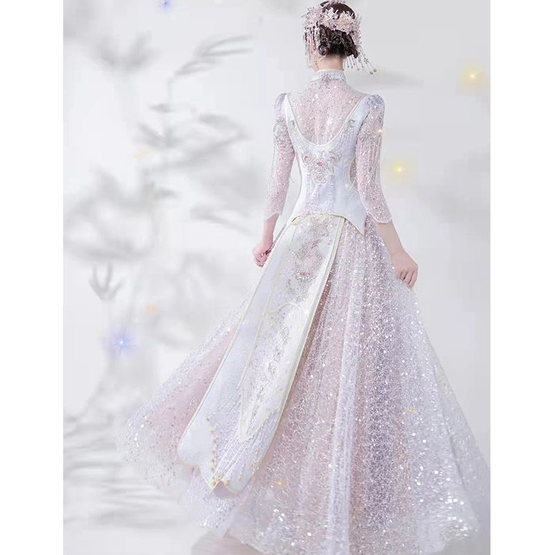 秀禾服新娘小个子结婚嫁衣中式婚礼敬酒服龙凤褂出阁服秀和薄款|undefined