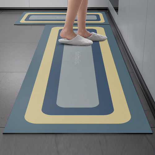 Cuttable, easy-to-clean non-slip floor mats, water-absorbent and quick-drying floor mats, Nordic non-slip long diatom mud kitchen floor mats