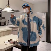 羊羔绒外套男韩版潮流冬季毛绒棉衣港风ins炸街潮牌chic小众棉服