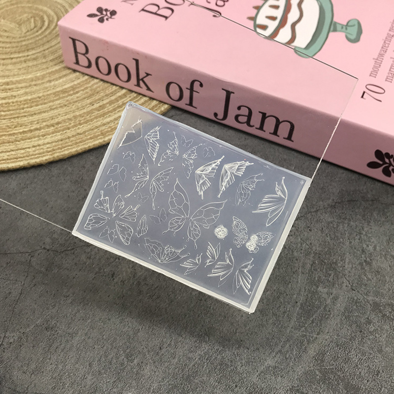跨境批发蝴蝶结硅胶美甲模具立体链条串珠浮雕花纹穿戴甲装饰工具|undefined