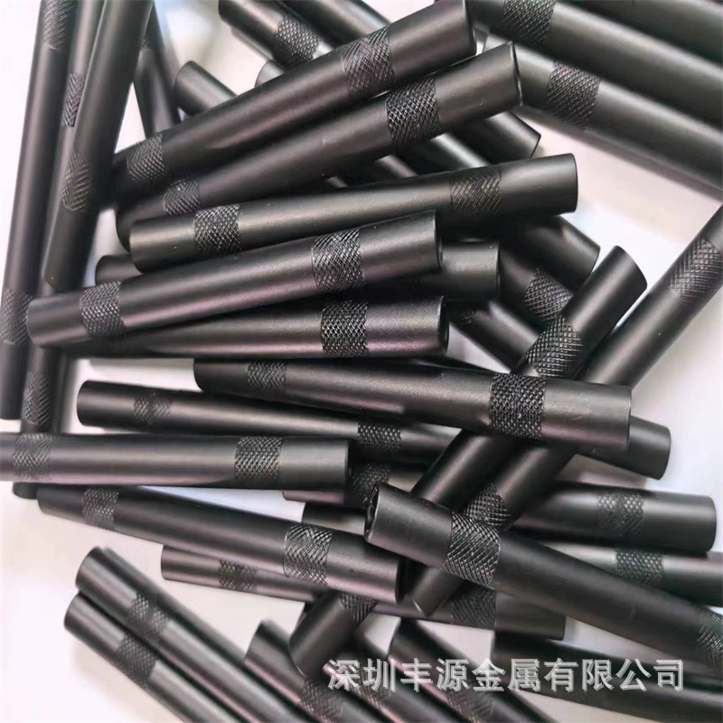 6063阳极发黑铝管 16*14黑色氧化铝管滚花喷砂 尺寸长短形状可定