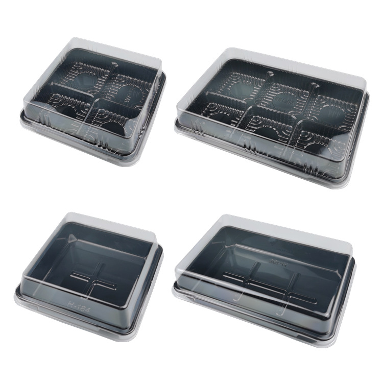 Nieve meiniang caja de embalaje 4/6 piezas de postre desechable puff carne seca hilo pequeño cáscara yema de huevo caja de embalaje crujiente al por mayor