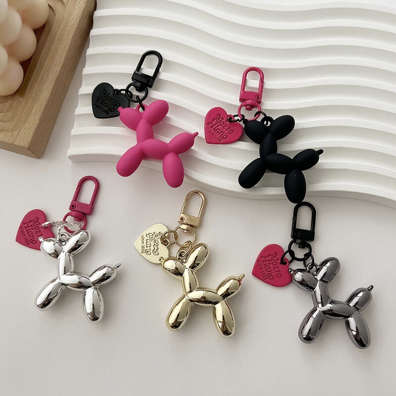Ins Style Love Blow Dog Keychain Pendant Couple Key Chain Bag Hanging Ornaments DIY Acrylic Jewelry Accessories
