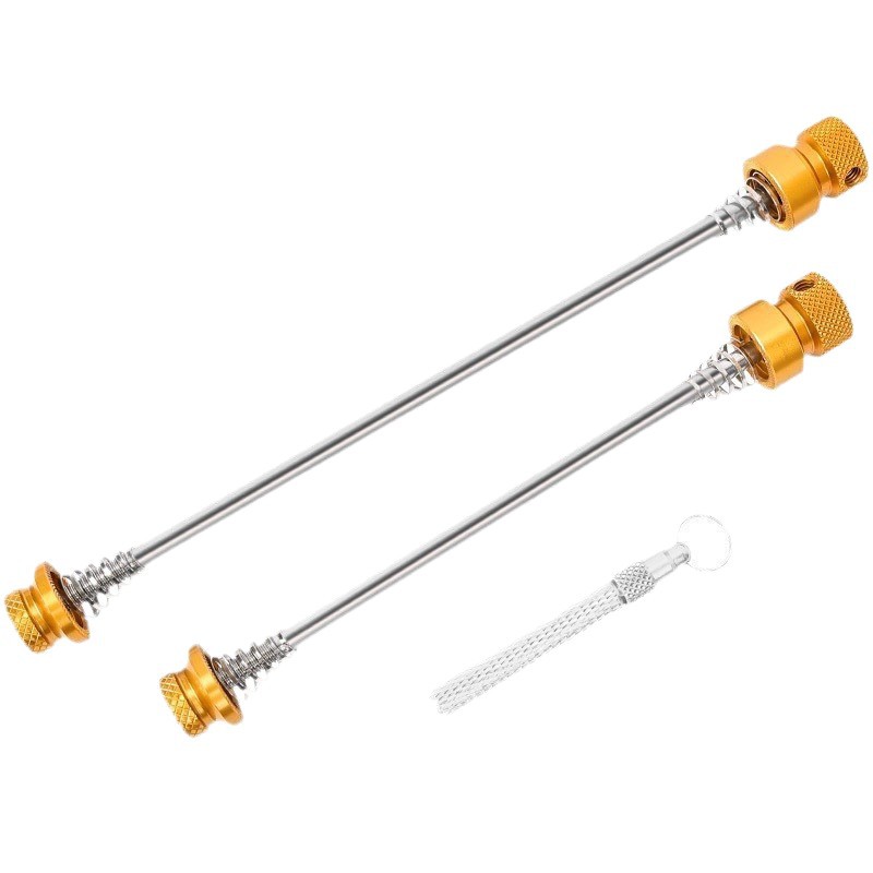 Juego de ruedas antirrobo de liberación rápida LEBYCLE para bicicleta, eje de rueda delantero y trasero, tornillos de fijación del eje