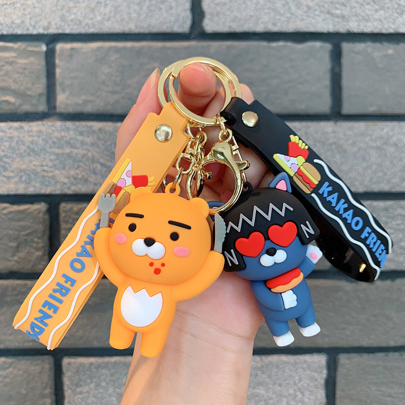 South Korea ins Kuka keychain fart peach small animal silicone doll car key chain bag ornaments small gift South Korea ins Kuka keychain fart peach small animal silicone doll car key chain bag ornaments small gift