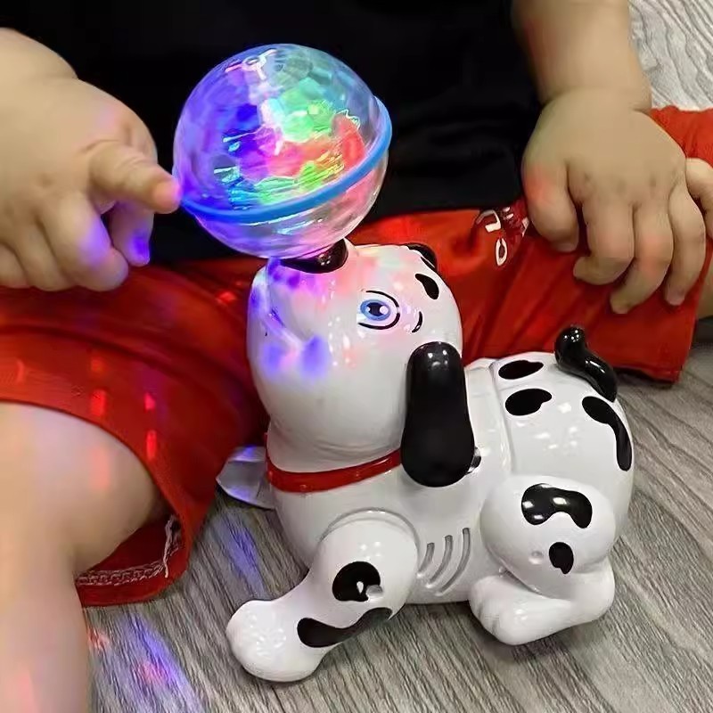 抖音同款海狮顶球电动玩具发光音乐小狗旋转会走路的儿童婴幼儿园|undefined