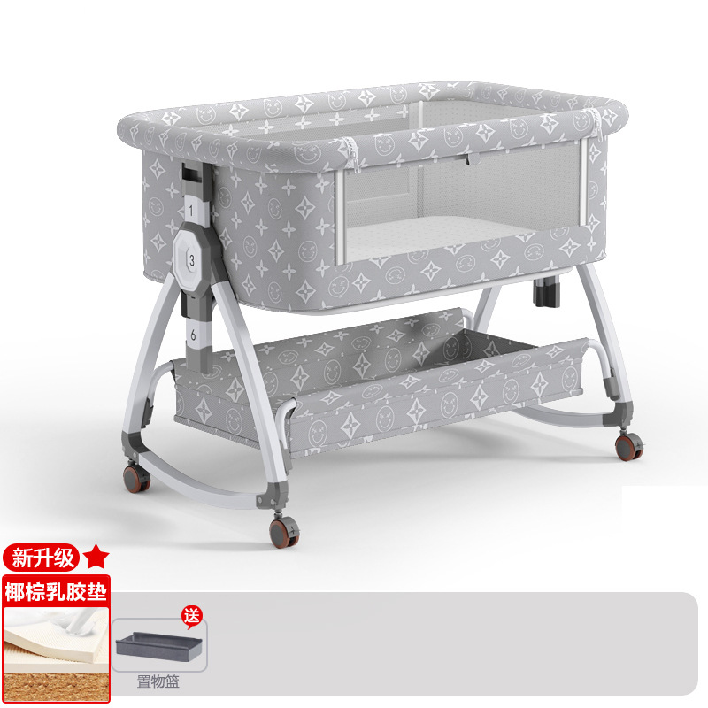 Cuna de bebé recién nacido cama costura Cama grande Baby Shaker BB cama de los niños cuna cama multifuncional móvil plegable image 7