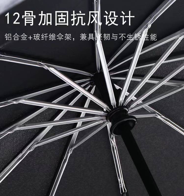 12骨反向雨伞自动折叠高级感男士双人加大晴雨伞遮阳防晒太阳伞-阿里巴巴