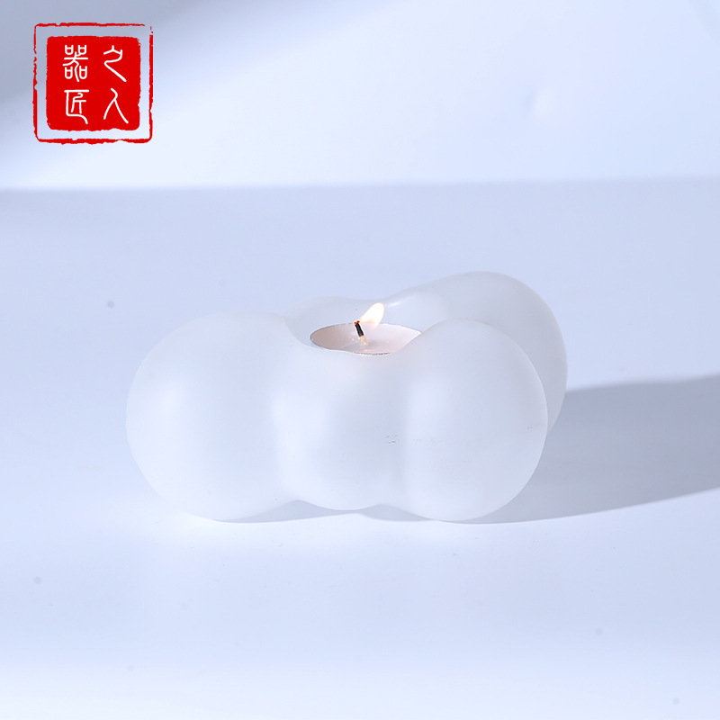 Creative three-dimensional Children's Fun cloud glass candlestick bedroom aromatherapy candle decoration photo props