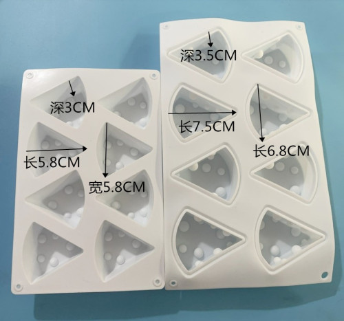 8-piece cheese cheese ice cream silicone mousse cake mold, chocolate grinder, eight-hole triangle