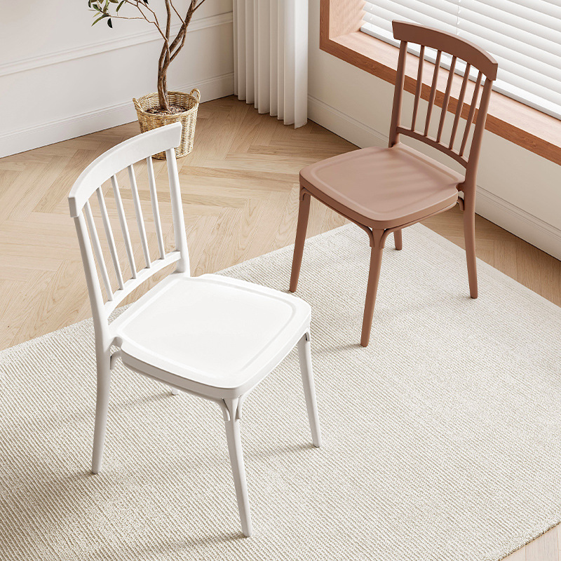 Silla de comedor con respaldo de plástico engrosada sala de alquiler hogar estilo crema Silla de comedor SILLA DE Windsor mesa de comedor taburete puesto grande