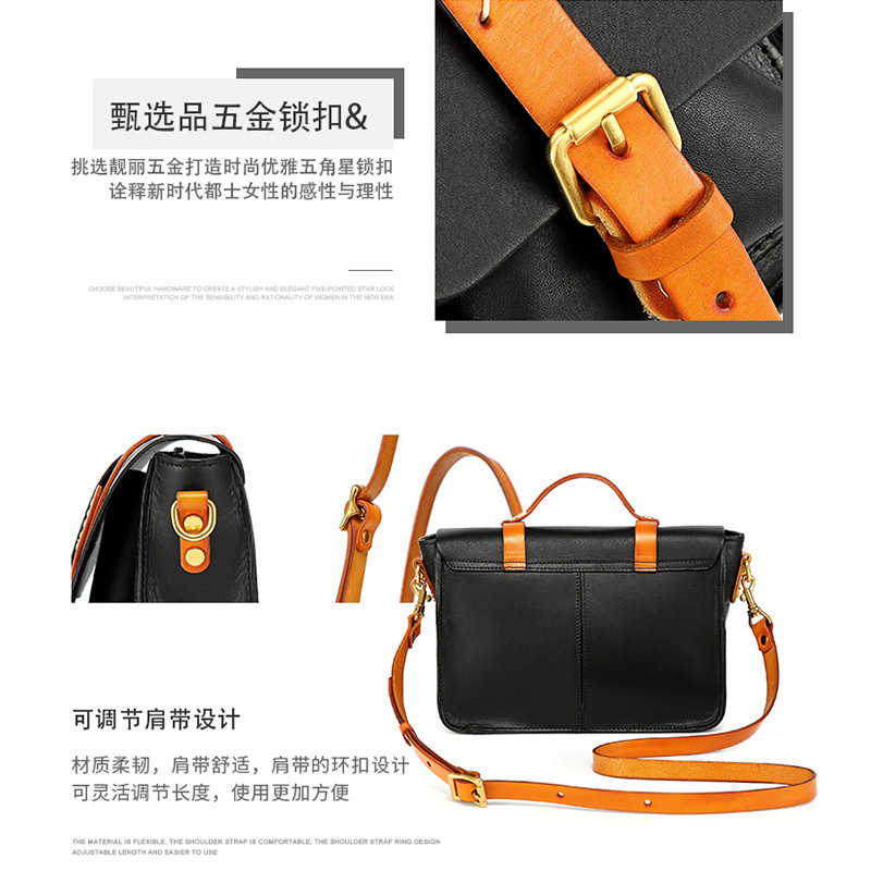 Genuine Leather Women's Crossbody Bag High-End Niche Design Shoulder Bag Large Capacity Business Commuter Handbag Laptop Bag - Thumbnail 4