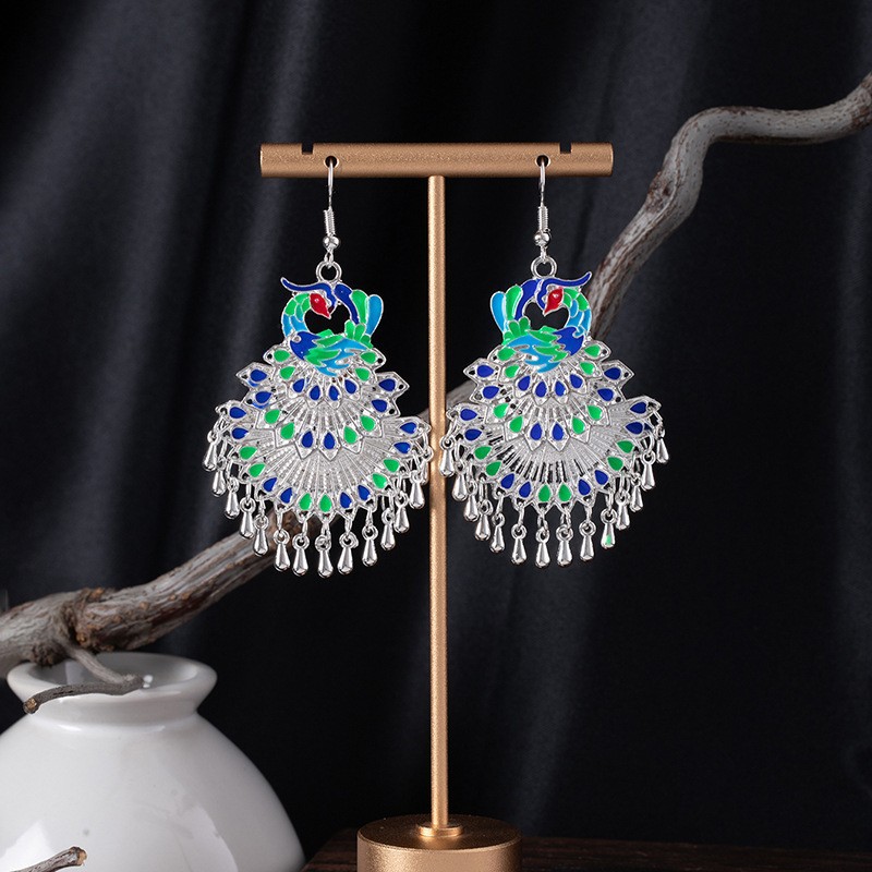 S1825-1 Colored Silver Peacock