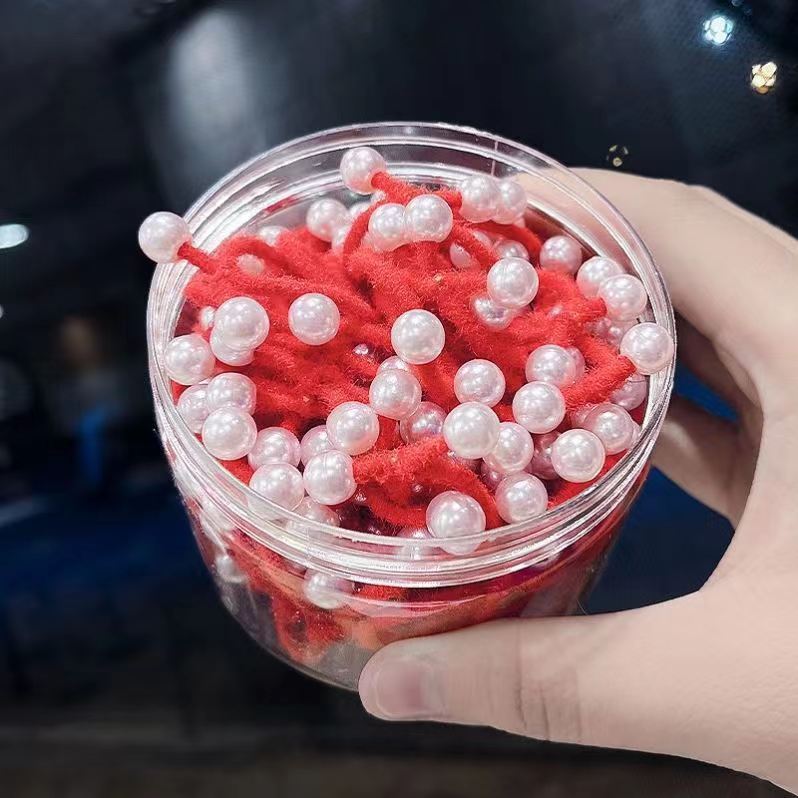 진주 머리 밧줄-빨간 양모-채우는 30