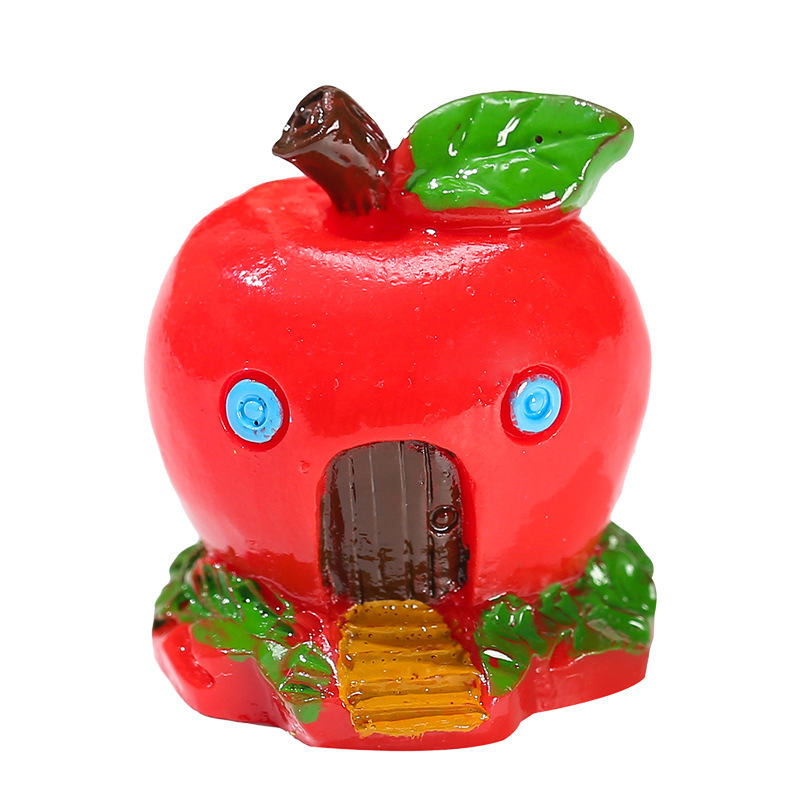 创意摆件树屋微景观多肉树脂小摆件苹果房子造景配件 5