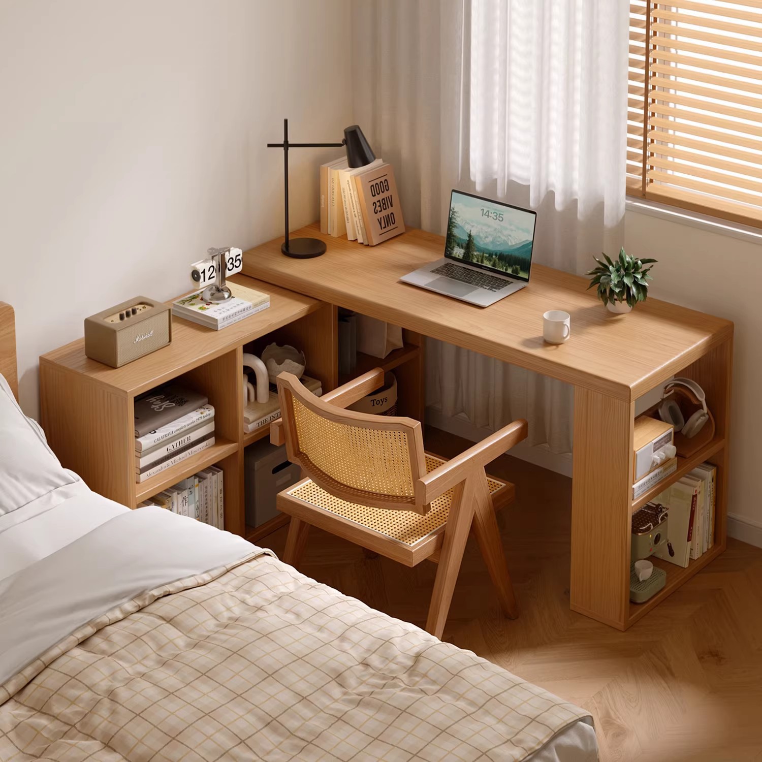 Escritorio de esquina de madera sólida escritorio de escritorio estudiantil dormitorio escritorio de escritorio en forma de L escritorio de escritorio