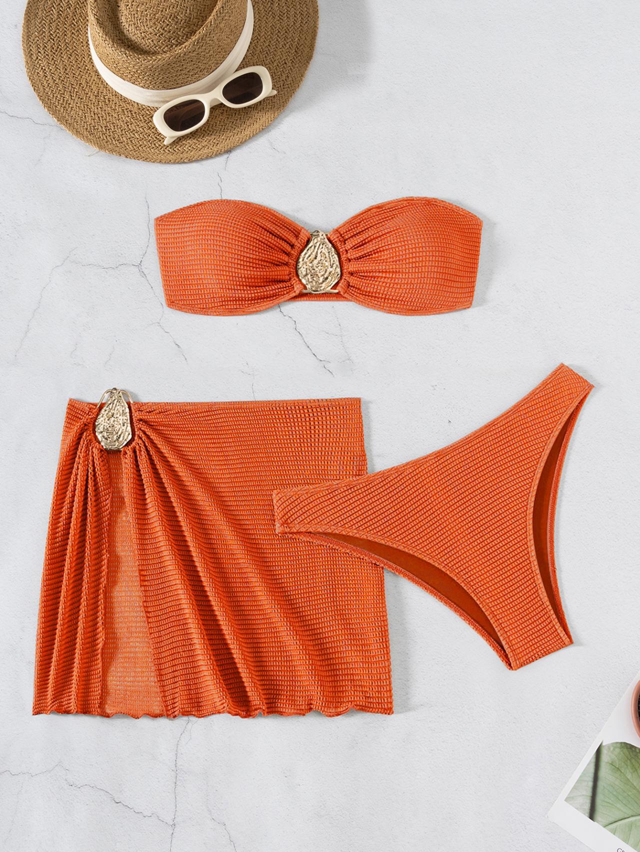 Women's Elegant Sexy Streetwear Solid Color 3 Pieces Set Bikinis Swimwear display picture 13