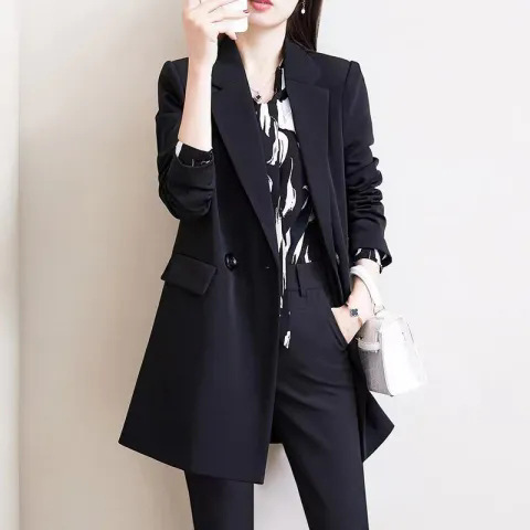 Loose Casual Black Op, Popular Women's Blazer, Sylish Korean Version, Ins Spring And Auumn Jacke, New Mid-lengh_voghion.com