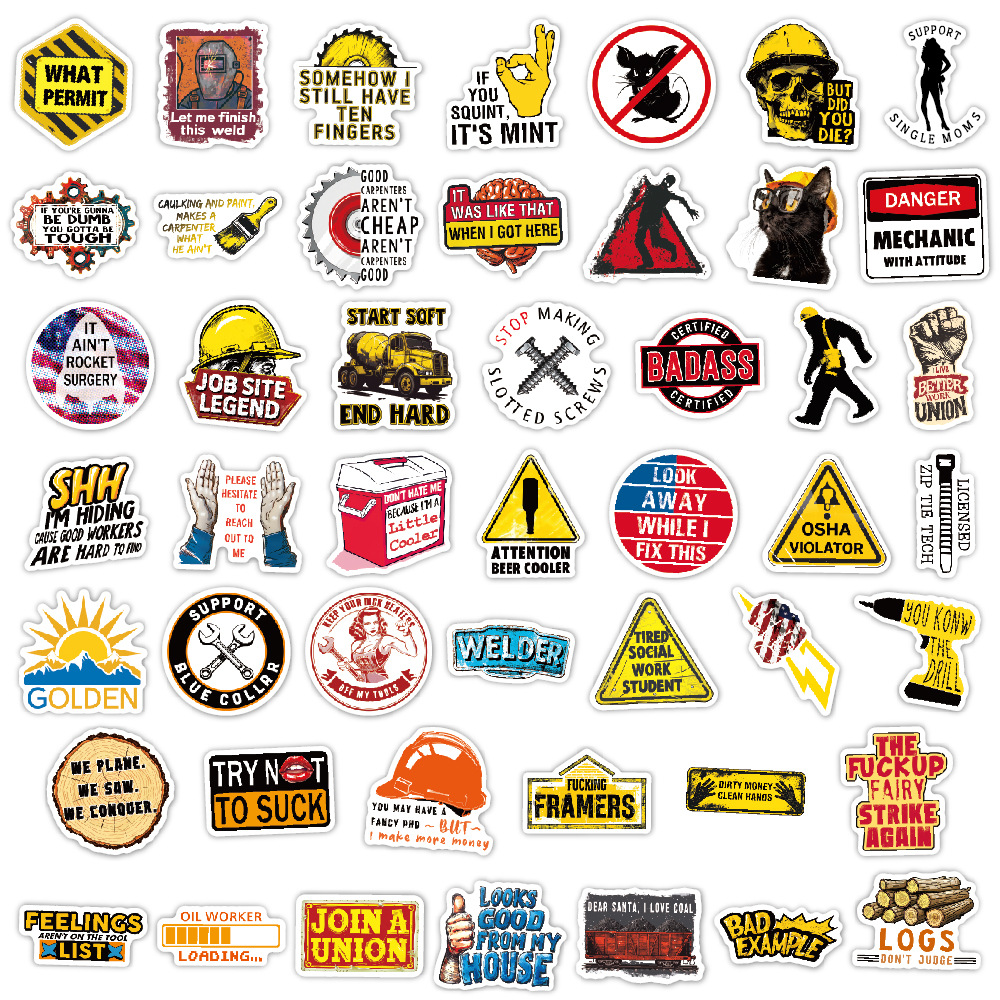 (2개) 국경을 넘은 헬멧 스티커 100개 방수 경고 재미 DIY 낙서 장식 전기 자동차 트렁크 스티커