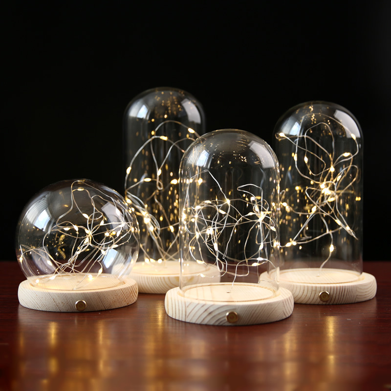 Fabricante Yongshenghua Lámpara LED Cubierta de vidrio Huoshu Yinhua Molde a mano Cubierta de vidrio Cable de cobre Pantalla de lámpara de cadena Interruptor táctil