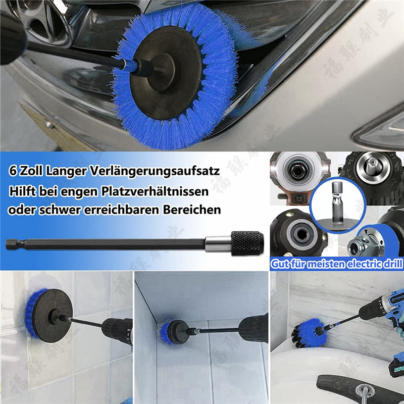 Europeo y Americano Nuevo Hogar coche de limpieza taladro eléctrico cepillo traje de 2,5 pulgadas/5,5 pulgadas cepillo de limpieza eléctrico cabeza