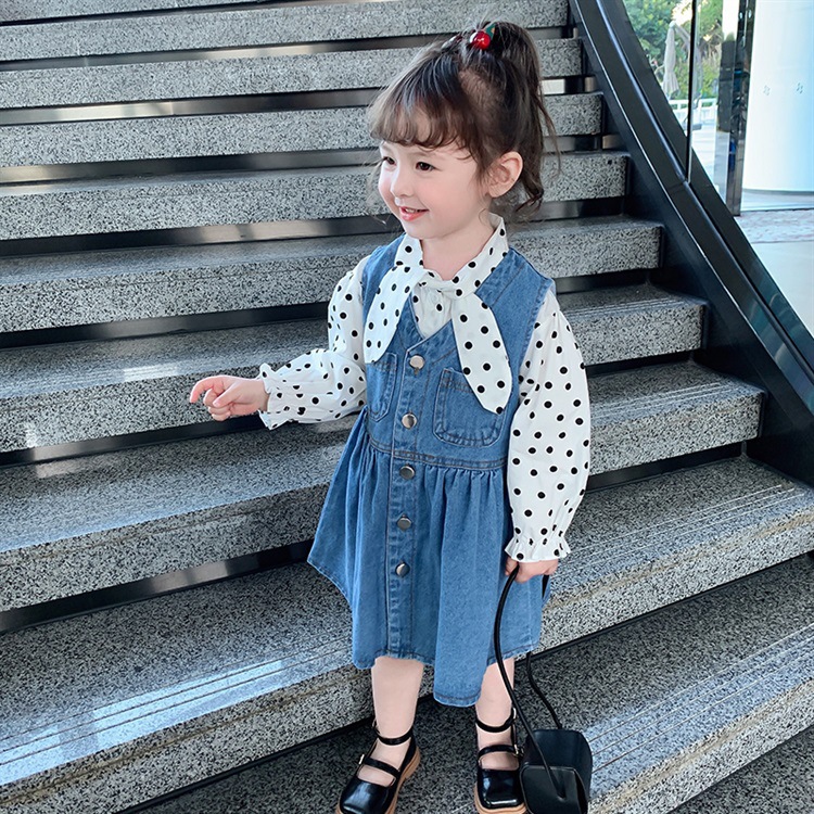 衣邦人女童装春装2021新款韩版儿童牛仔背心裙洋气公主连衣裙潮|ms