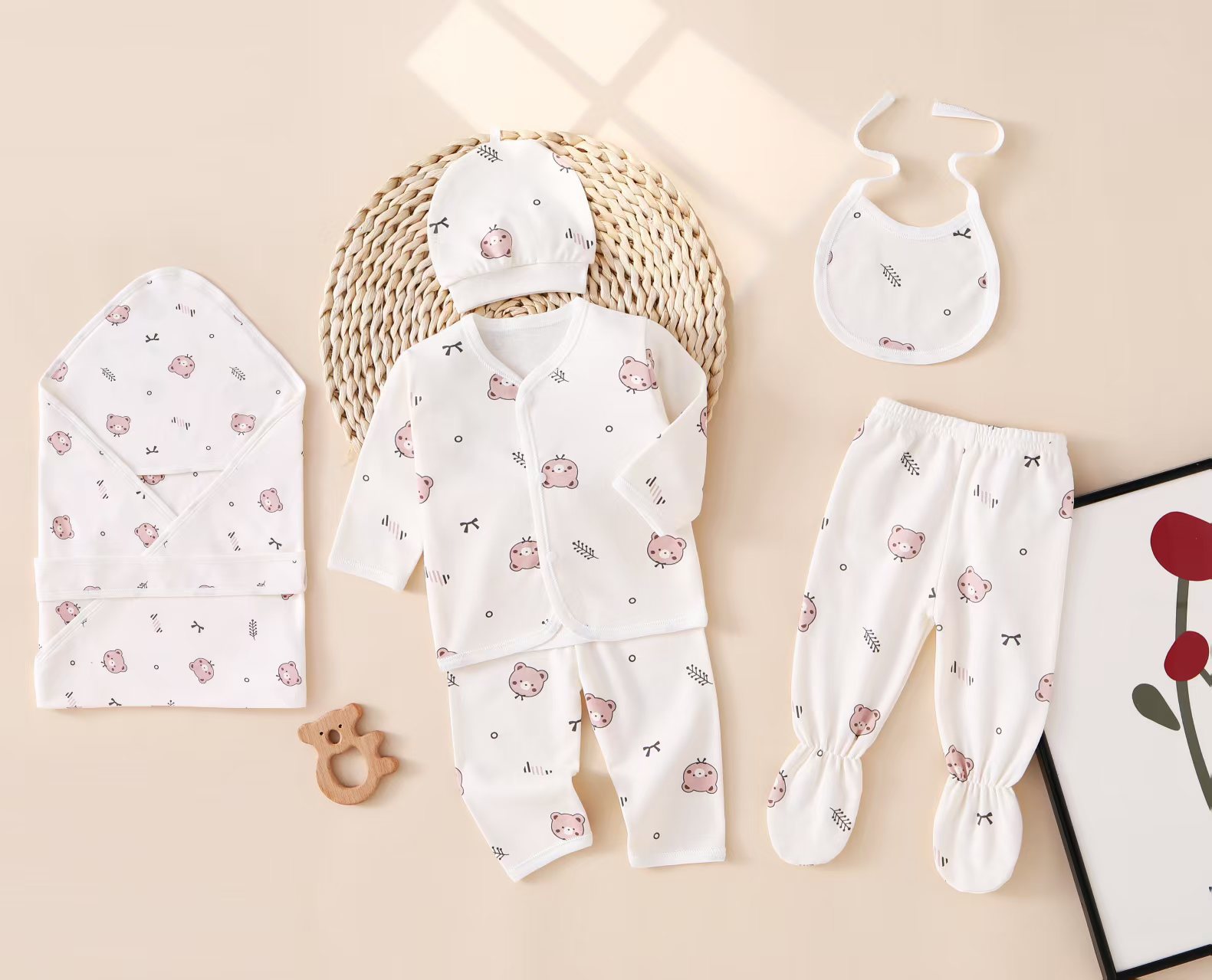 25 nuevas cajas de regalo de siete piezas de algodón ropa interior bebé cómodas y suaves cuatro estaciones de ropa para bebés