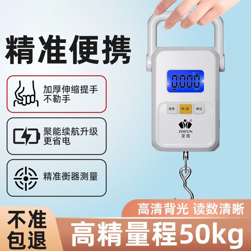 Handwaage Elektronische Waage Hochpräzision 50 kg Kleine tragbare Mini-Gepäckwaage Handwage Einkaufswaage Federwaage