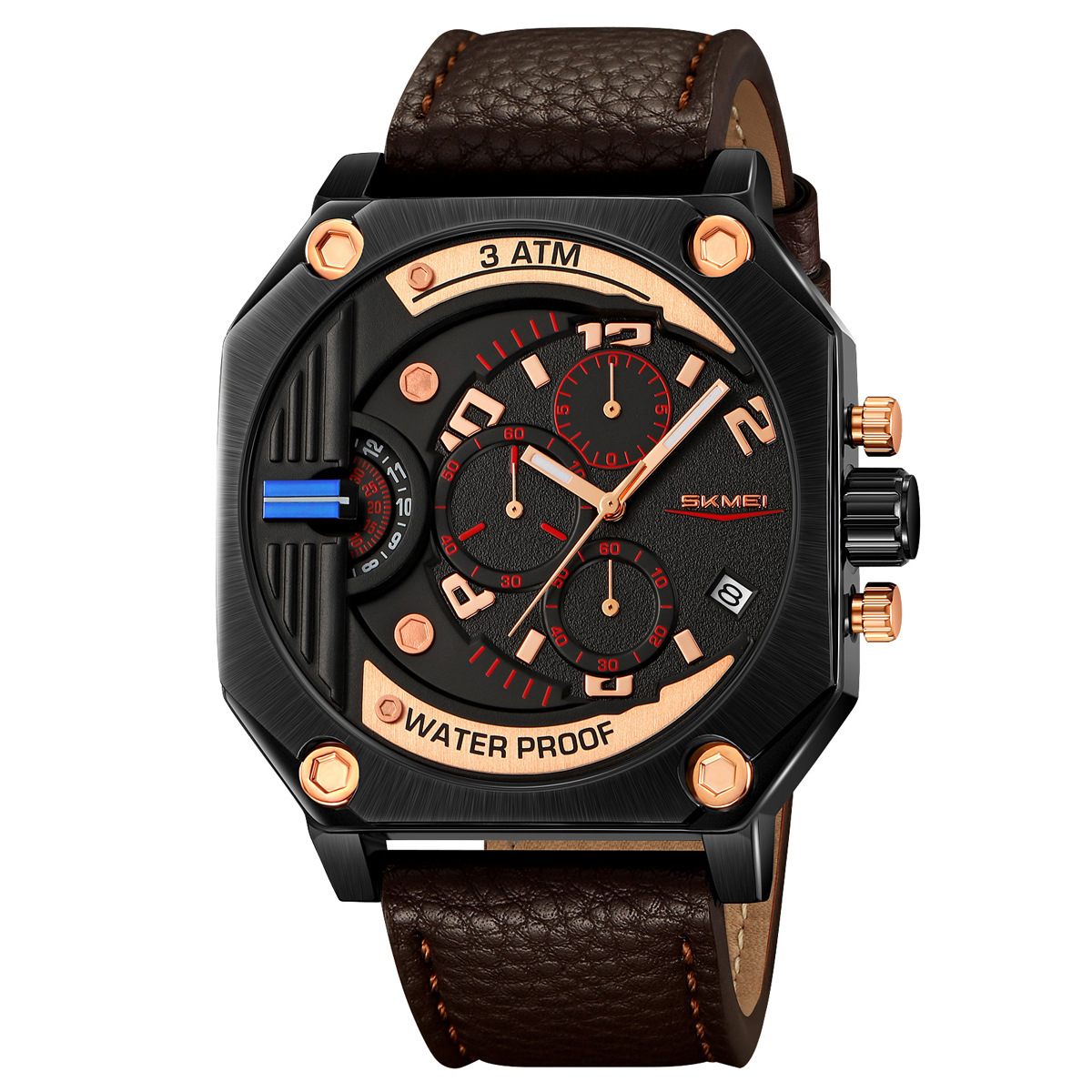 Reloj de cuarzo multifuncional nocturno impermeable para hombres, reloj de cuarzo transfronterizo para la fábrica de origen