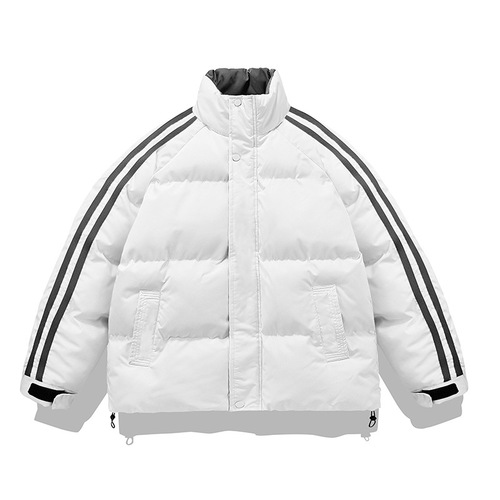 Winter Turtleneck Cotton Coat for Men and Women, Unisex Feather Cotton Padded Jacket, Loose Fashion, Versatile Cotton Parka, Hong Kong Style, Thick Warm Outerwear