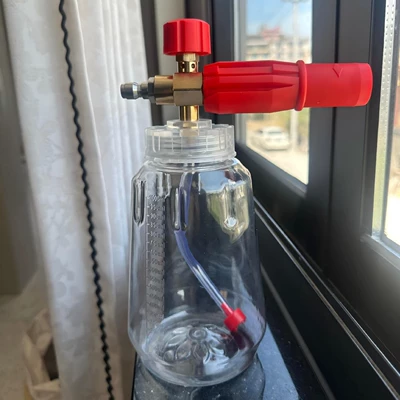aluminum red PA high-pressure washer transparent: High pressure car wash water gun