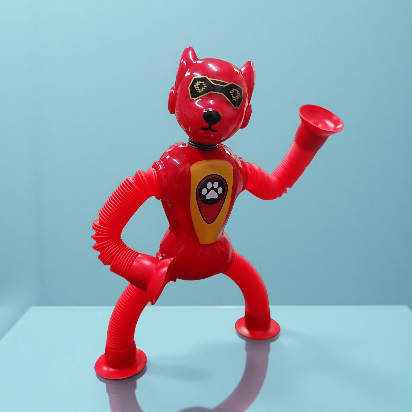 Transfronterizo robot flexible tubo telescópico niño puzzle dibujos animados estirados ventosa interacción padre-hijo creativo juguete descompresión