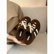 春夏厚底毛毛拖鞋女外穿年新款防滑包头超软一脚蹬棉拖鞋