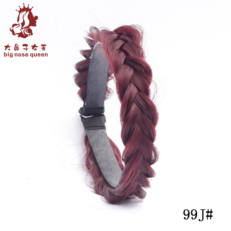 Internet celebridad moda Fishbone trenza desordenada peluca natural mujer trenzada Twist trenza diadema dentada antideslizante pelo presionando diadema