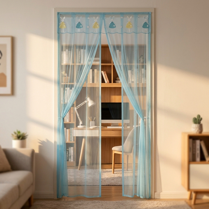 【Available for delivery in Xinjiang】Floor-length mesh door curtain with good drape, hides imperfections and blocks light, suitable for home entrance doors and living rooms 【Available for delivery in Xinjiang】Floor-length mesh door curtain with good drape, hides imperfections and blocks light, suitable for home entrance doors and living rooms