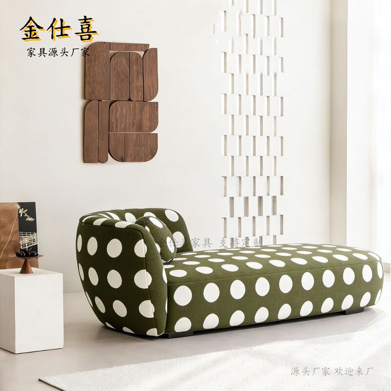 Simple fabric sofa for rest area, reception, small sofa for beauty salon, shopping mall, clothing store, homestay, straight-line sofa