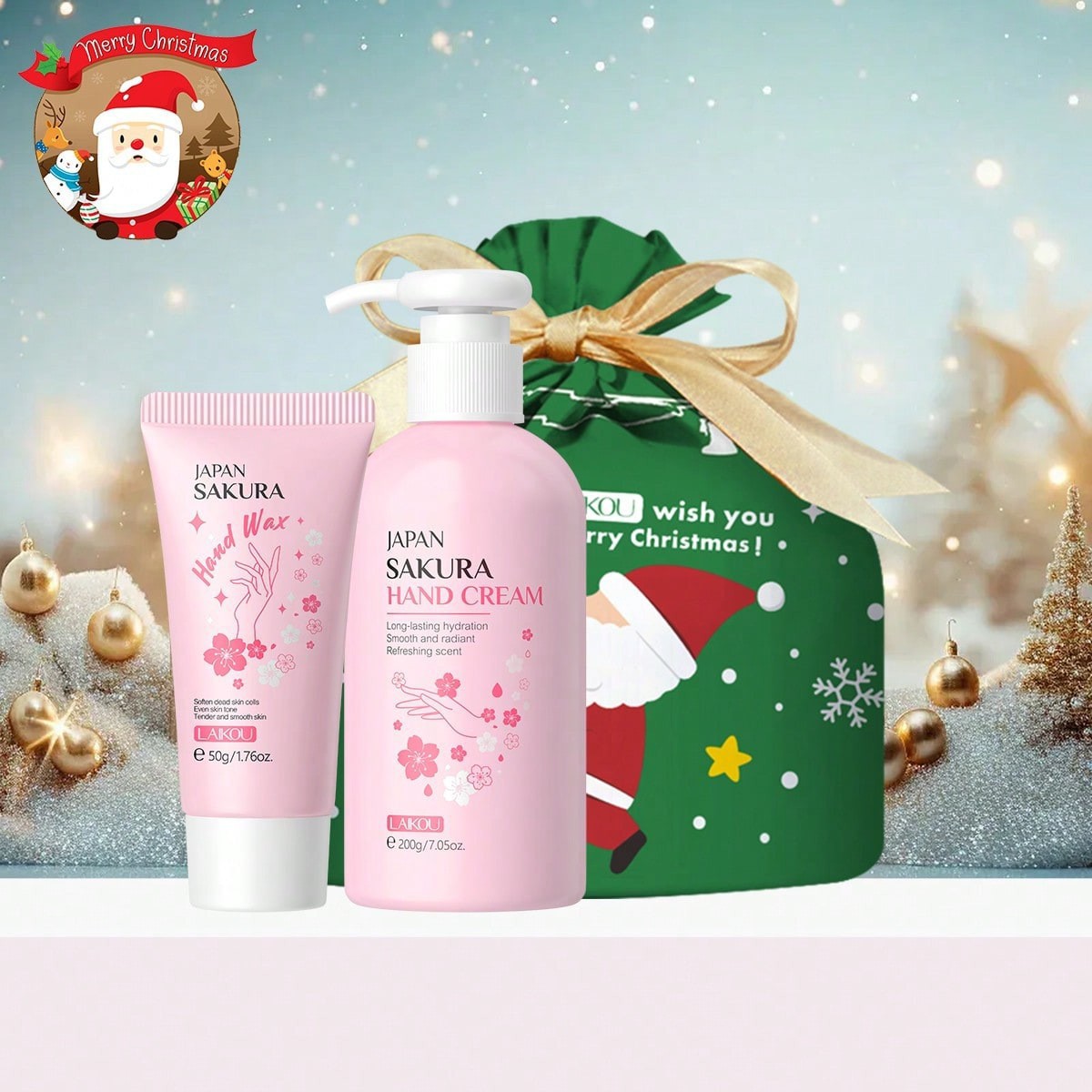 Nuevos productos transfronterizos LAIKOUFENYIQUIYUM combinación de flores de cerezo leche caracol paquete de cuidado de la piel comercio exterior en stock
