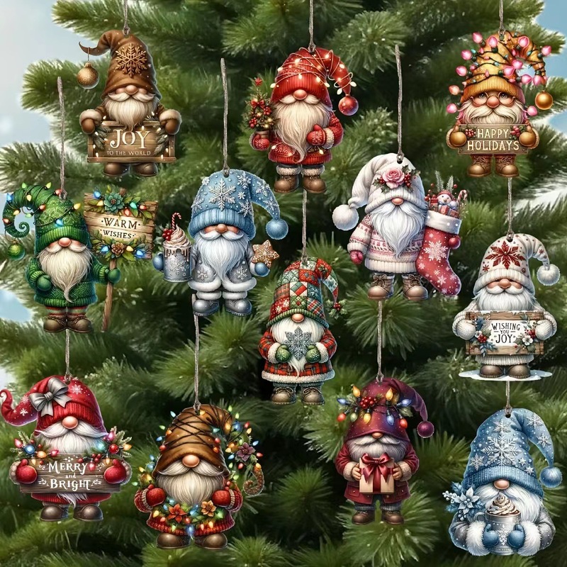 クロスボーダークリスマス木製ノーム装飾ペンダントクリスマスツリー装飾品クリスマスパーティーパーティーアクセサリー|undefined