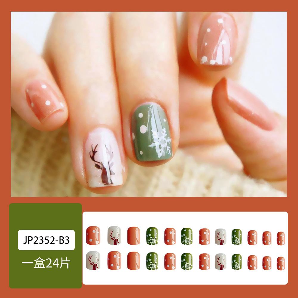 Nueva colección de uñas de navidad desgaste de uñas falsas transfronterizas desgaste de uñas parche de uñas pieza de uñas al por mayor de uñas