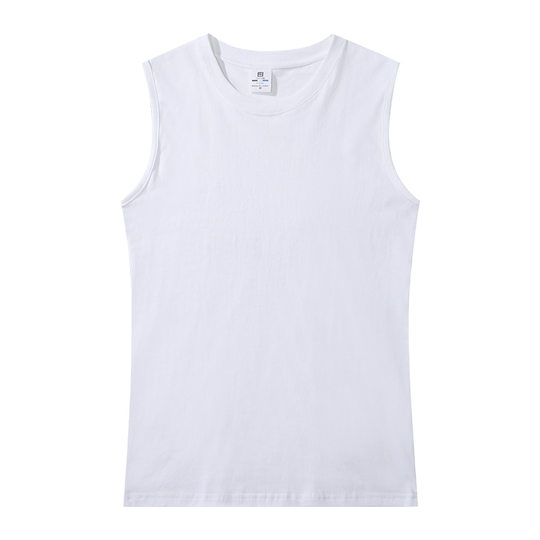 Solid Color American Ami Khaki Sleeveless T-shirt Waistcoat Men's Sports Fitness Vest Pure Cotton White Short-sleeved Undershirt