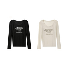 韓国babdloodアメリカンギャルtシャツ女性春のボトムシャツはだらだらしています。