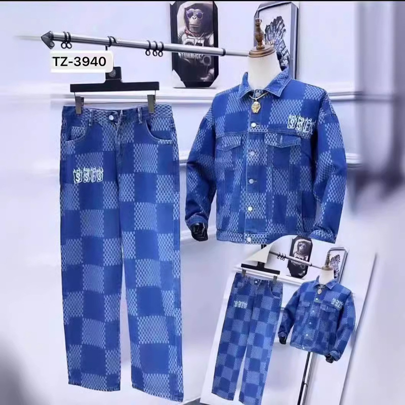 American-style High Street Retro Spring and Autumn Denim Trendy Brand Men's and Women's Full Print Washed Jacket Loose New Couple's suit American-style High Street Retro Spring and Autumn Denim Trendy Brand Men's and Women's Full Print Washed Jacket Loose New Couple's suit