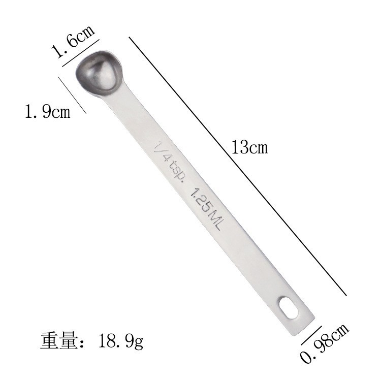 Edelstahl Messlöffel Mit Langem Stiel Für Backen Und Tee_voghion.com