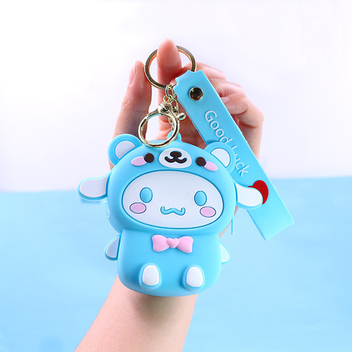 Creative Three Craws Silicone Zero Wallet Cartoon Melody Children's Wallet Small Pendant Keychain Silicone Bag