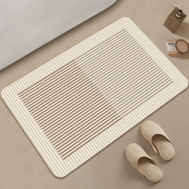 Antislip toiletmat van diatomeeënaarde in Scandinavische stijl, eenvoudige look, waterabsorberend en sneldrogend._voghion.com